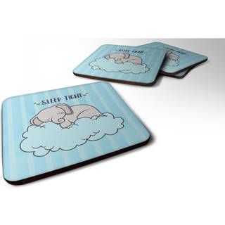 """" Caroline's Treasures BB7475FC Nursery Sleep Tight Elephant Foam Set of 4 Coasters multicolor """"