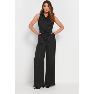 Lts Tall Black Woven Sleeveless Wide Leg Jumpsuit 18 Lts | Tall Women's Jumpsuits
