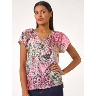 Roman Paisley Tryk V-hals Raglan TopEU 42 (UK 14)