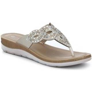 Pavers Pavers Gold Cushioned Toe Post Sandals