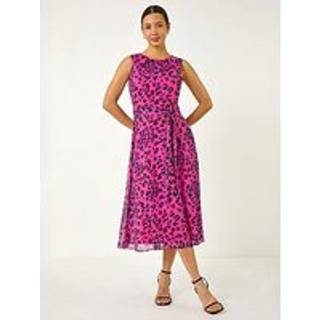 Roman Dyreprint Plisseret Chiffon KjoleEU 40 (UK 12)