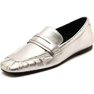 Off The Hook Off The Hook Silver Charing Flat Casual Slip On Leather Loafers