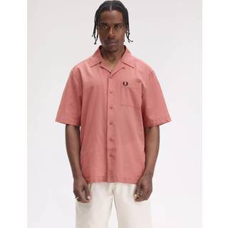 Fred Perry Pique Textured Collar Shirt Pink