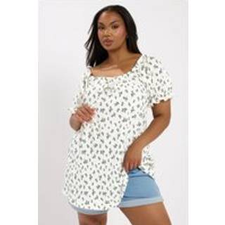 Yours Curve Yours Curve White Frill Neck A-Line Blouse