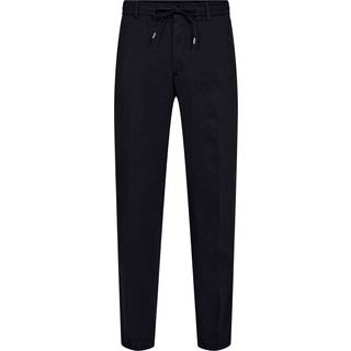 BOSS BLACK Kane Linen Blend Drawstring Trousers Dark Blue