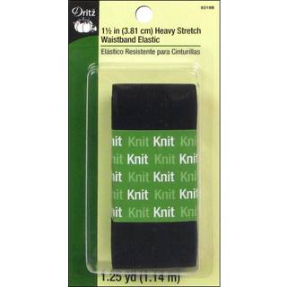 DRITZ 9319B Heavy Stretch Leting Strik Elastisk sort 1-1/2-tommer x 1-1/4-yard