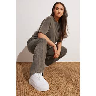 Yours Curve Yours Curve 100% Cotton Acid Wash Brede bukseben Joggingbukser