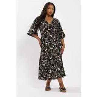 Yours Curve Yours Curve Black Wrap Kimono Dress