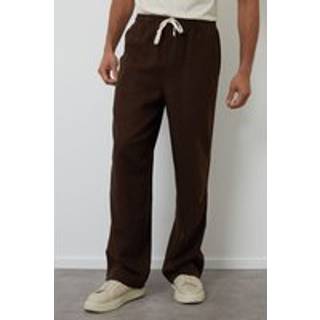 Threadbare Threadbare Brown Linen Blend Baggy Trousers