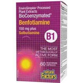 Natural Factors – BioCoenzymated Benfotiamin B1 plus Sulbutiamin 60 kapsler