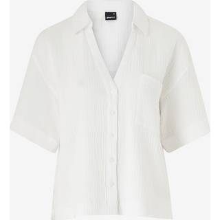 Gina Tricot-Gauze short sleeve shirt-Skjorter-Hvid-34-Dame