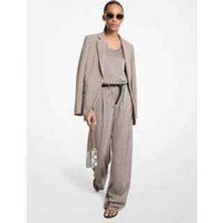 MK Drapey Satin Wide Leg Trousers - Brown - Michael Kors - EU 32