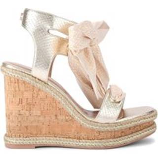 Carvela Carvela Gold Sorrento Scarf Wedge Sandals