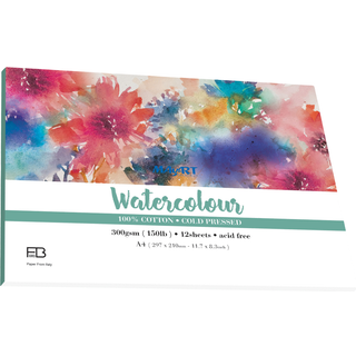 Fabriano Watercolor Paperpad 100% Bomuld, 300G A4