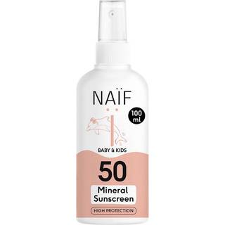 Naif Baby & Kids Mineral Sunscreen SPF 50 Beskyttende solcreme på spray til børn 100 ml - 100 ml