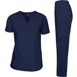 Dagacci Medical Uniform Woman and Man Scrub Set Unisex Medical Scrub Top og Pant Navy S