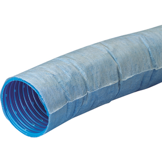 Wavin drænrør 126/113mm, 50m/rll. m/geotekstil, 2,5x5mm slids, blå