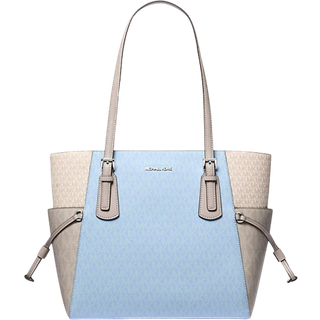MK Voyager Large Color-Block Signature Logo Tote Bag - Blue - Michael Kors - ONE SIZE