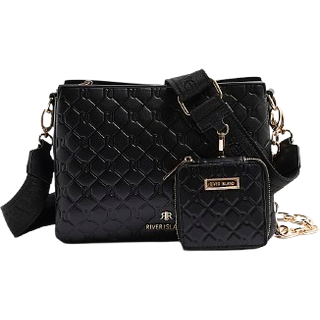 River Island River Island Black Embossed Chain Cross-Body Bag