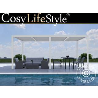 Bioklimatisk pergola pavillon /Havepavillon San Pablo, 3x5,8m, Hvid