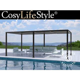 Bioklimatisk pergola pavillon /Havepavillon San Pablo, 3x5,8m, Sort