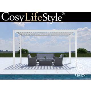 Bioklimatisk pergola pavillon /Havepavillon San Pablo, 3x4m, Hvid