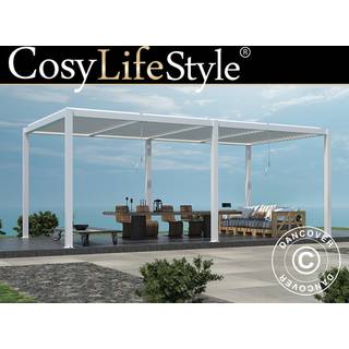 Bioklimatisk pergola pavillon /Havepavillon San Pablo, 4x5,8m, Hvid