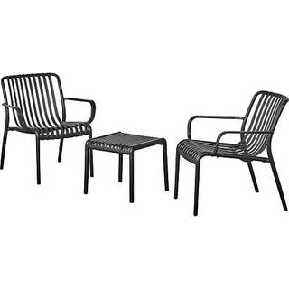 Messina loungebord med 2 stole - sort