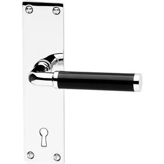 Habo 383 dørgreb med langskilt, krom/sort