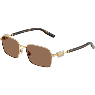 Dolce & Gabbana Mand DG2316 02/73 Solbriller Metal Guld Brun Firkantet Normal