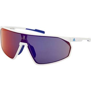 Adidas Sport Mand SP0074 PRFM SHIELD 21Z Solbriller Plast Hvid Violet Maske Spejlet Skygge