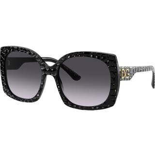 Dolce & Gabbana Kvinde DG4385 32888G Solbriller Acetat Sort Grå Firkantet Normal Skygge