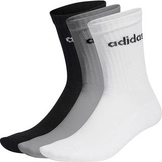 Linear Crew Cushioned sokker, 3 par - Medium Grey Heather / White / Black - 43-45