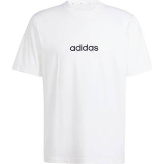 adidas adidas White Single Essentials Linear 100% Cotton Jersey T-Shirt