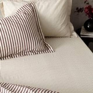 Yard Yard Beetroot Hebden Striped 100% Cotton Fitted Sheet