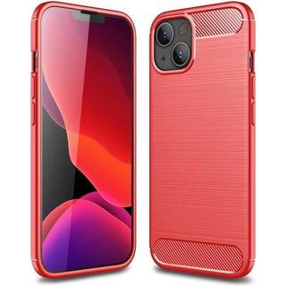 SKALO iPhone 13 Mini Armor Carbon Stødsikker TPU-cover - Rød