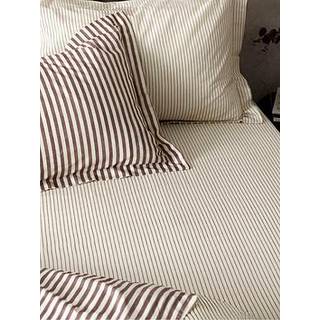 Yard Yard Beetroot Burgundy Red Hebden Striped 100% Cotton Pillowcase Pair