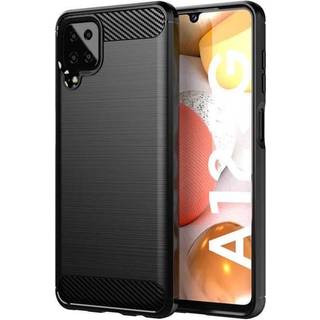 SKALO Samsung A12 Armor Carbon Stødsikker TPU-cover - Sort