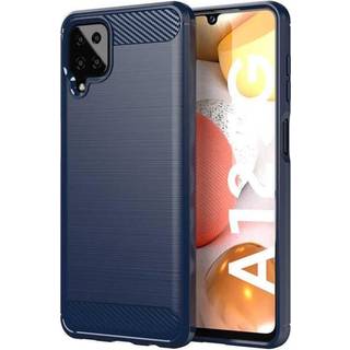 SKALO Samsung A12 Armor Carbon Stødsikker TPU-cover - Blå