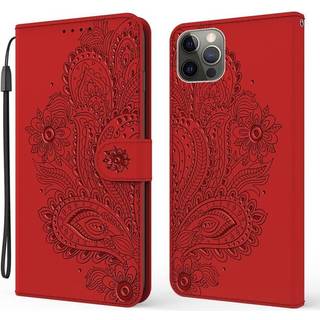 SKALO iPhone 13 Pro Max Mandala Flip Cover - Rød