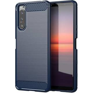 SKALO Sony Xperia 5 III Armor Carbon Stødsikker TPU-cover - Blå