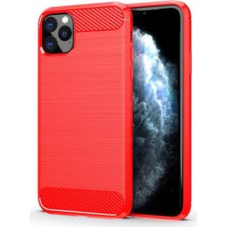 SKALO iPhone 11 Pro Armor Carbon Stødsikker TPU-cover - Rød