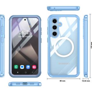 Samsung Galaxy S24 FE Cover, 9H Hærdet Glas Bagside Blå