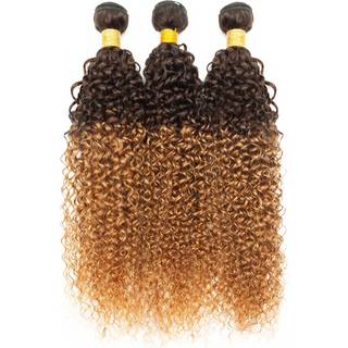 Brasilianske menneskeh?rbundter Ombre kr?llet h?r 3 bundter brasilianske Remy Virgin Human Hair Weave-bundter 100 % ubearbejdet kinky kr?llet men