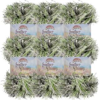 Jubileeyarn Feather Whimsy Eyelash Garn - 50G/Skein Fine Polyester Fur - Night Crawler - 6 Skeins