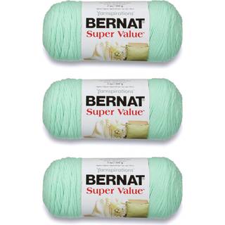 Bernat Super Value Mint Yarn - 3 Pack of 198G/7oz - Acrylic - 4 Medium (Worsted) - 426 yards - Strik/hækling