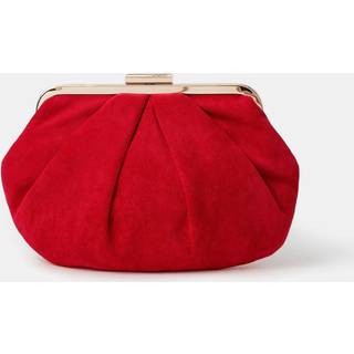 Accessorize Accessorize Red Pleated Suedette Clutch Bag