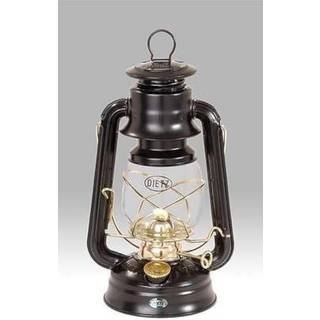 Dietz Original 76 olielanterne sort med guldkant, 25,4 cm høj, ca. 15 cm bred, 11 timers brændetid, 1/2 tomme veke, 7 candela