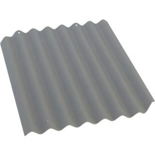 Bølgeplade mørkegrå B9 1025x1180mm m/strips HH 41310001 hjørneafsk./skruehul