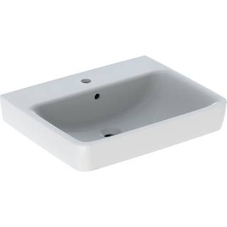 Geberit Renova Plan håndvask til borplademontering: B=60cm, T=48cm, Hanehul=Midtpå, Overløb=Synlig, Hvid